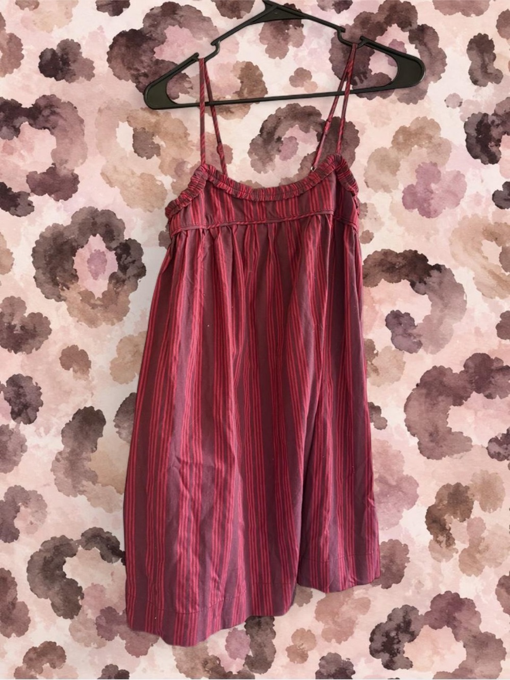 wild fable Striped Satin Chemise in Red and Pink